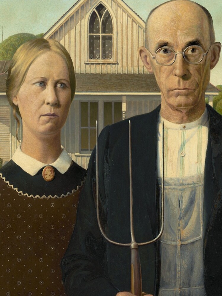 American Gothic Oil Painting by Grant Wood by podartist