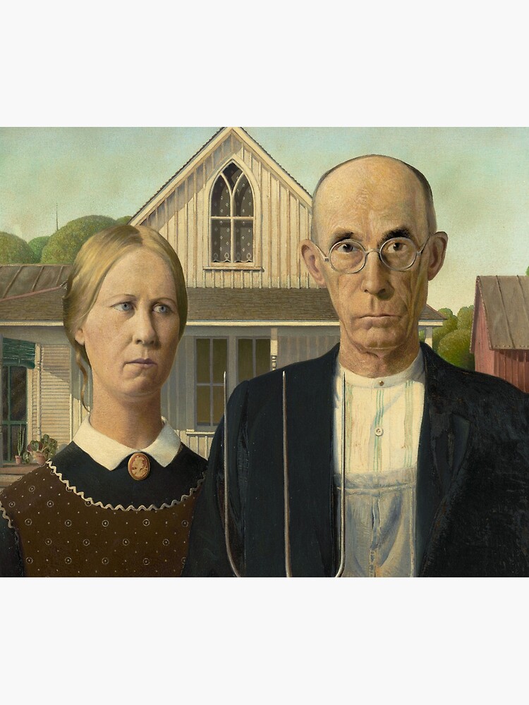 American Gothic Oil Painting by Grant Wood by podartist