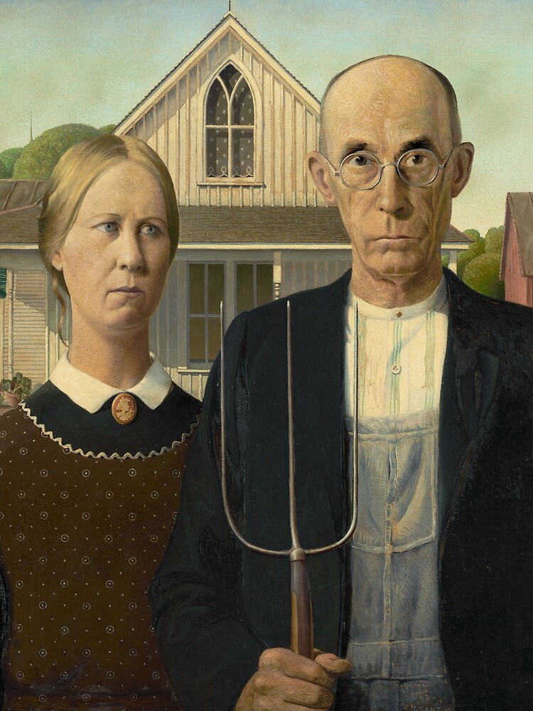 American Gothic Oil Painting by Grant Wood by podartist