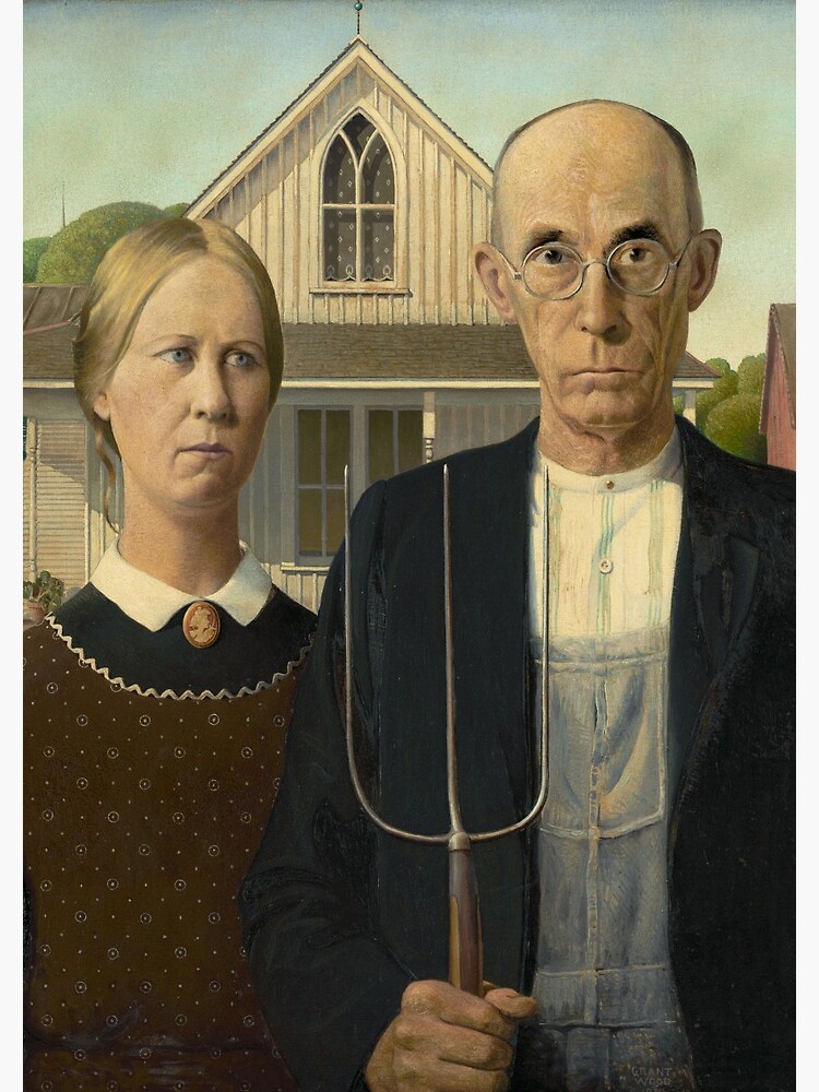 American Gothic Oil Painting by Grant Wood by podartist