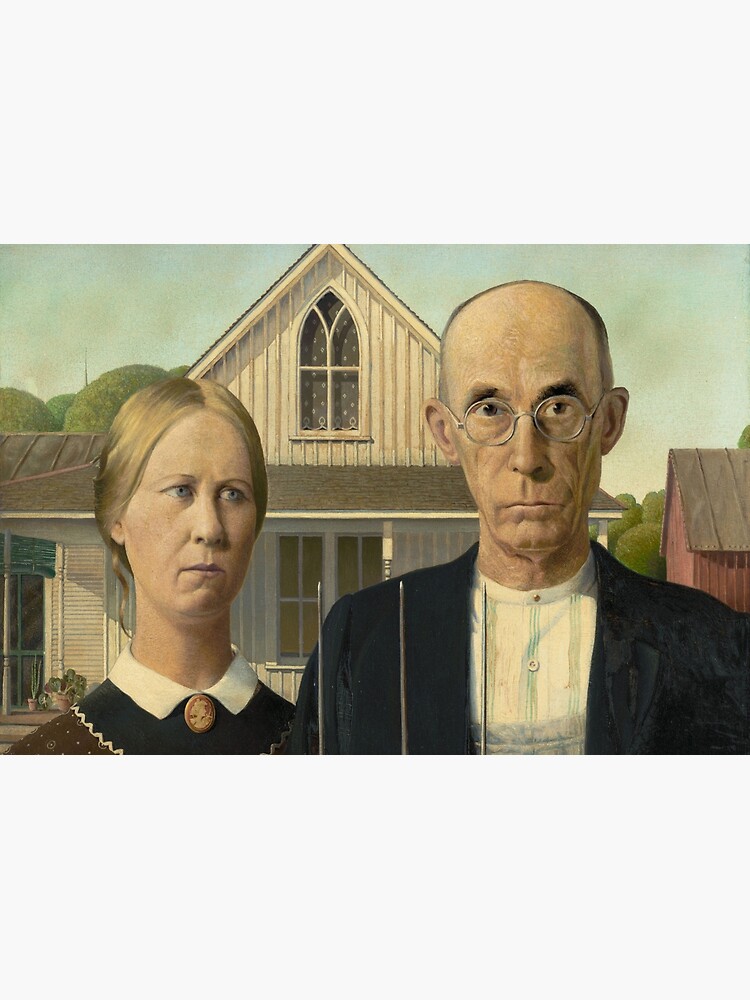 American Gothic Oil Painting by Grant Wood by podartist