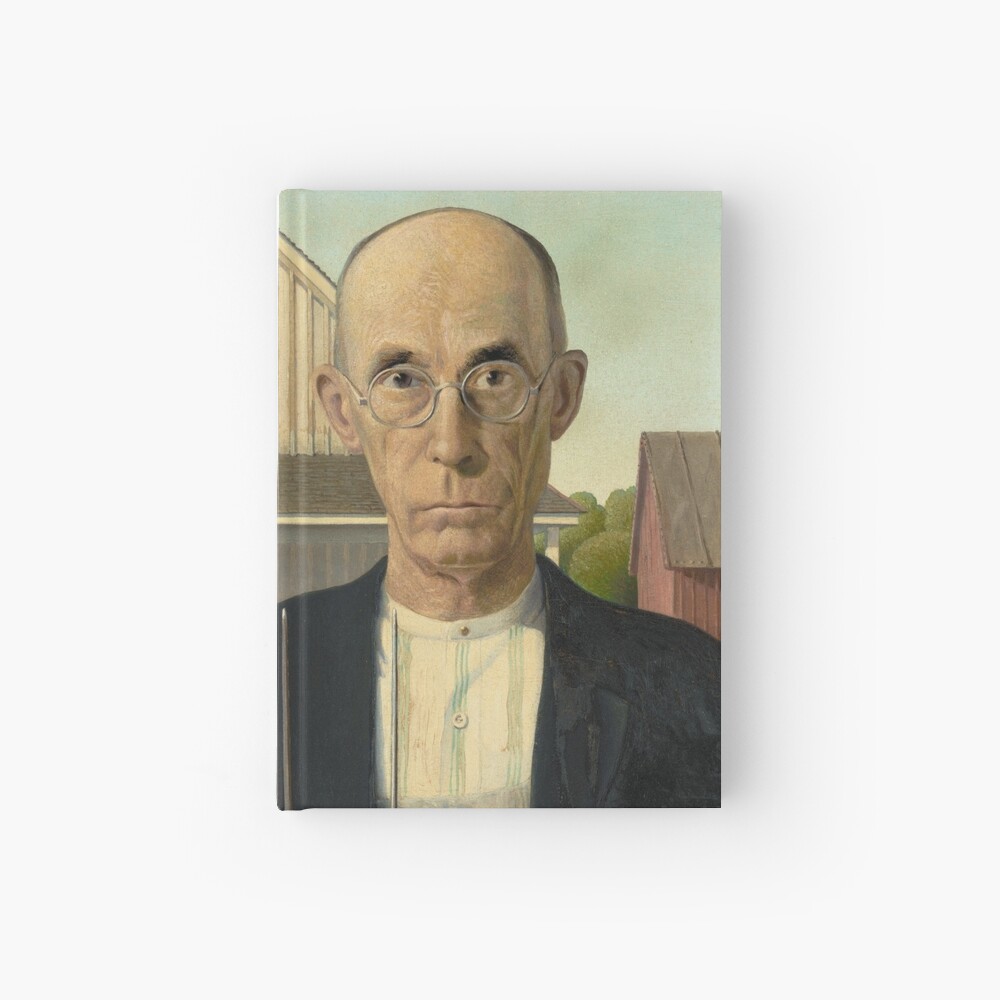 American Gothic Oil Painting by Grant Wood Hardcover Journal