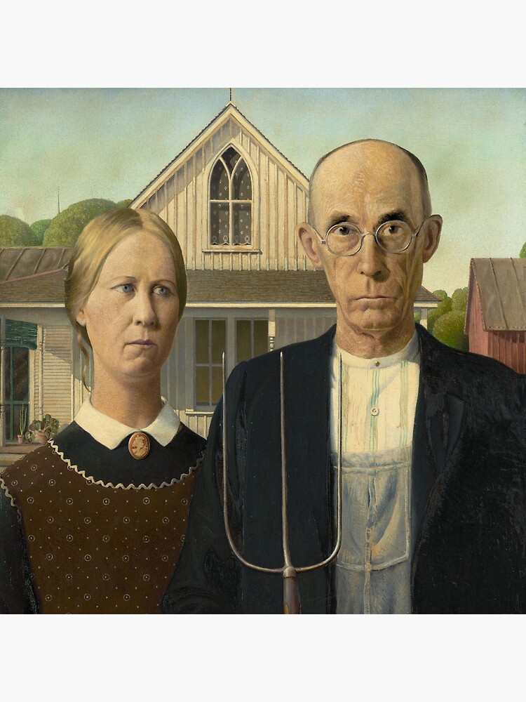 American Gothic Oil Painting by Grant Wood by podartist