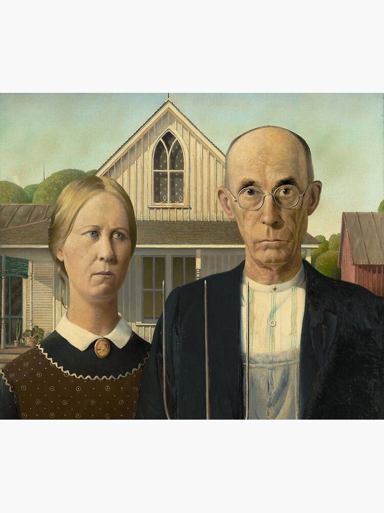American Gothic Oil Painting by Grant Wood by podartist