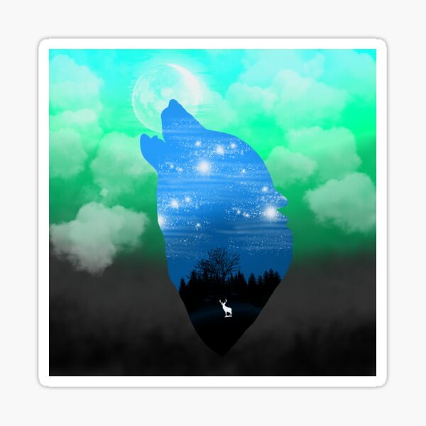 "Wolf Silhouette" Sticker for Sale by BolinsCrafts Redbubble