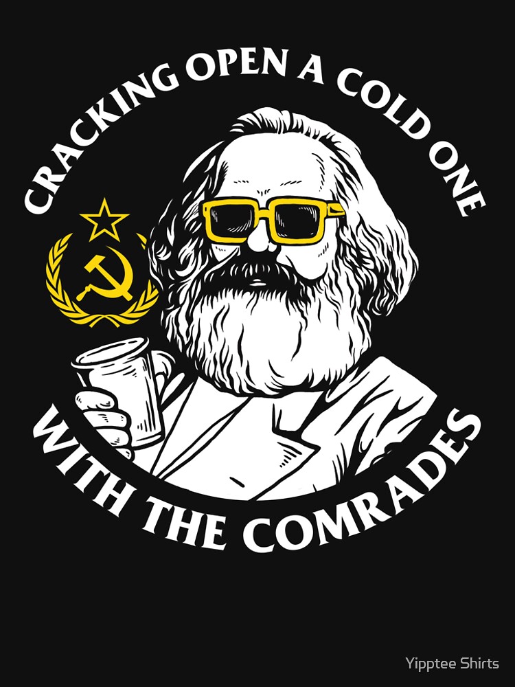 Imagen 5 de 5, Camiseta larga con la obra Abre una cerveza fría con los camaradas, diseñada y vendida por dumbshirts.