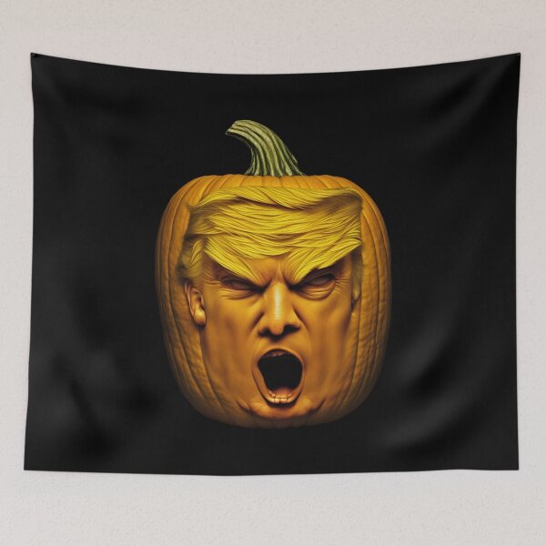 Item preview, Funny Donald Trump Pumpkin Halloween - Shouting Donald Trump Halloween Pumpkin designed and sold by MadeByRobots.