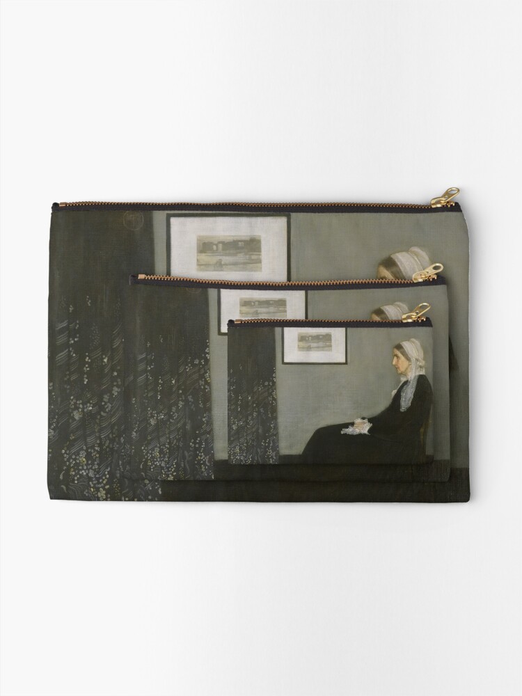 Alternate view of Whistlers Mother Oil Painting by James McNeill Whistler Zipper Pouch