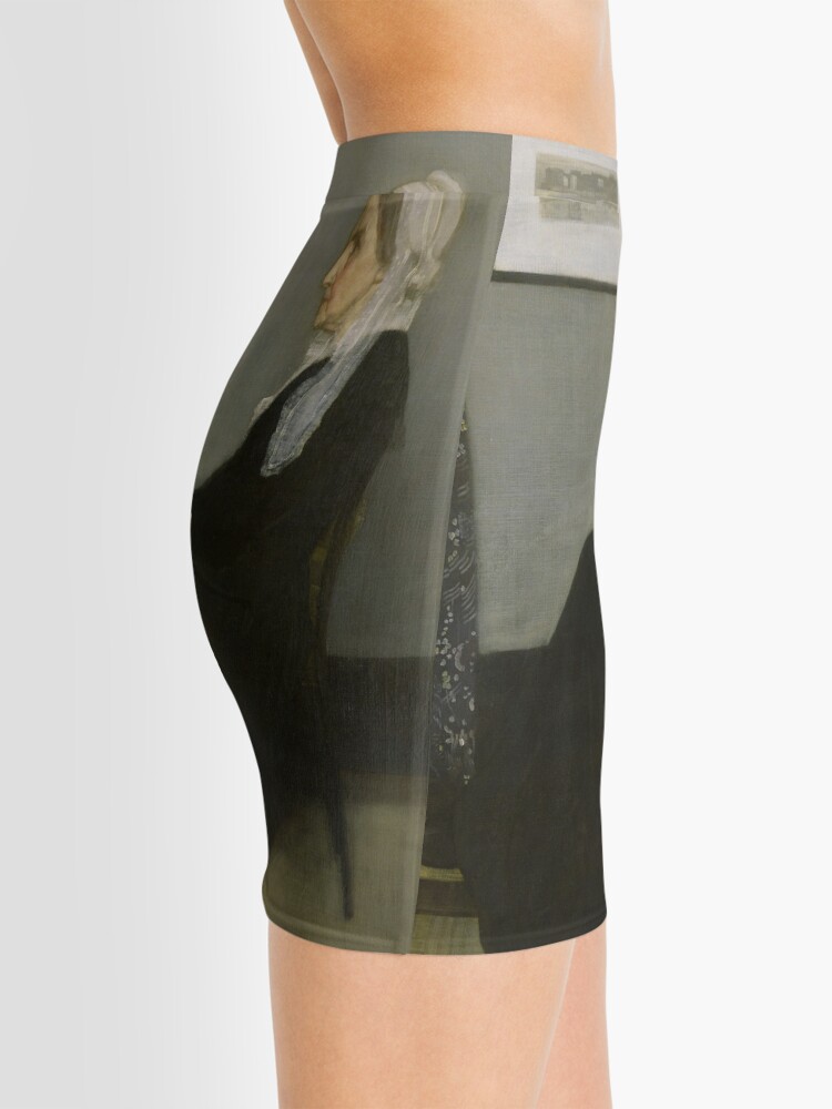 Alternate view of Whistlers Mother Oil Painting by James McNeill Whistler Mini Skirt