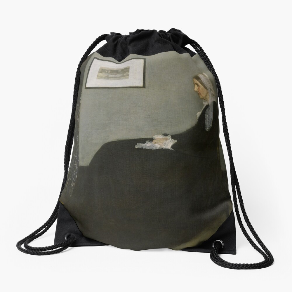 Whistlers Mother Oil Painting by James McNeill Whistler Drawstring Bag