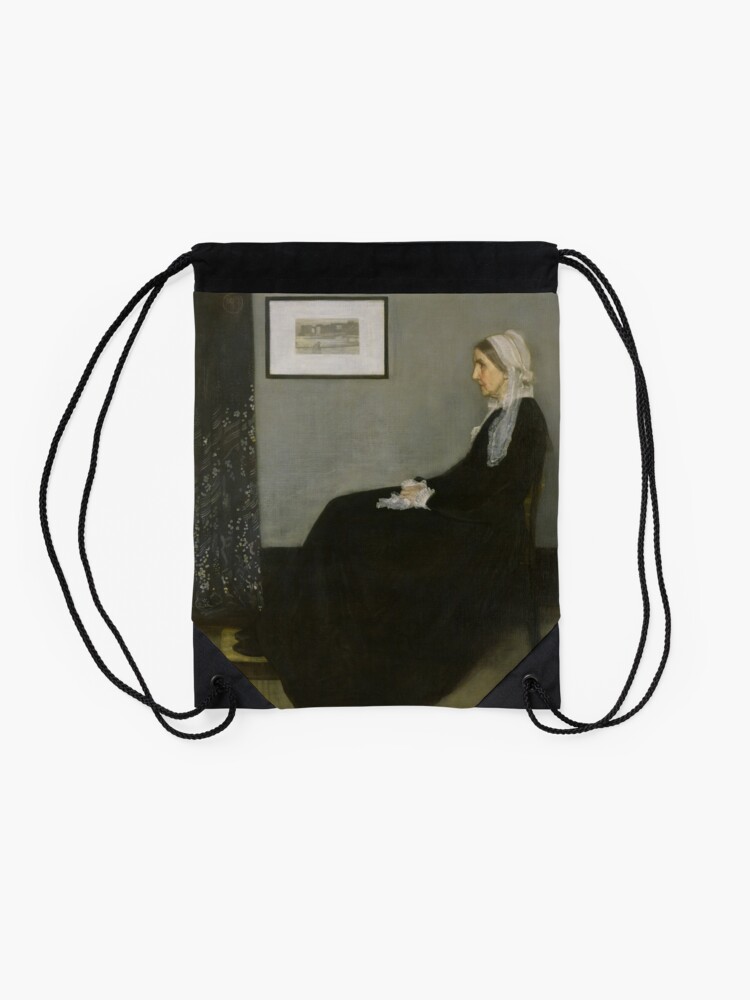 Alternate view of Whistlers Mother Oil Painting by James McNeill Whistler Drawstring Bag