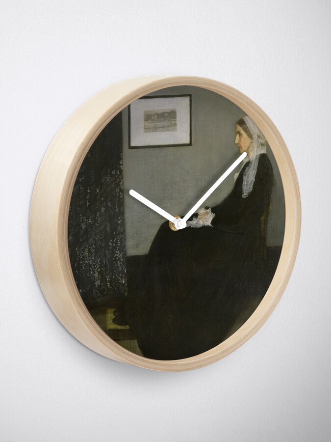 Alternate view of Whistlers Mother Oil Painting by James McNeill Whistler Clock