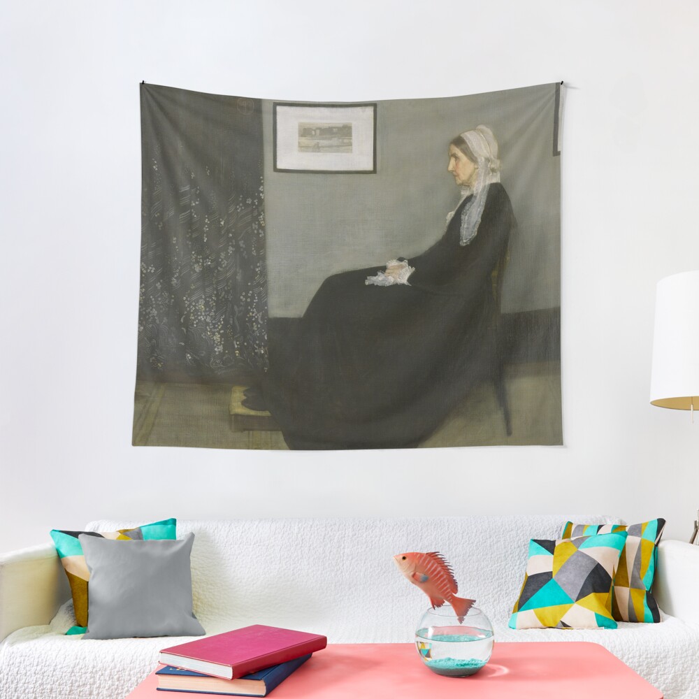 Whistlers Mother Oil Painting by James McNeill Whistler Tapestry