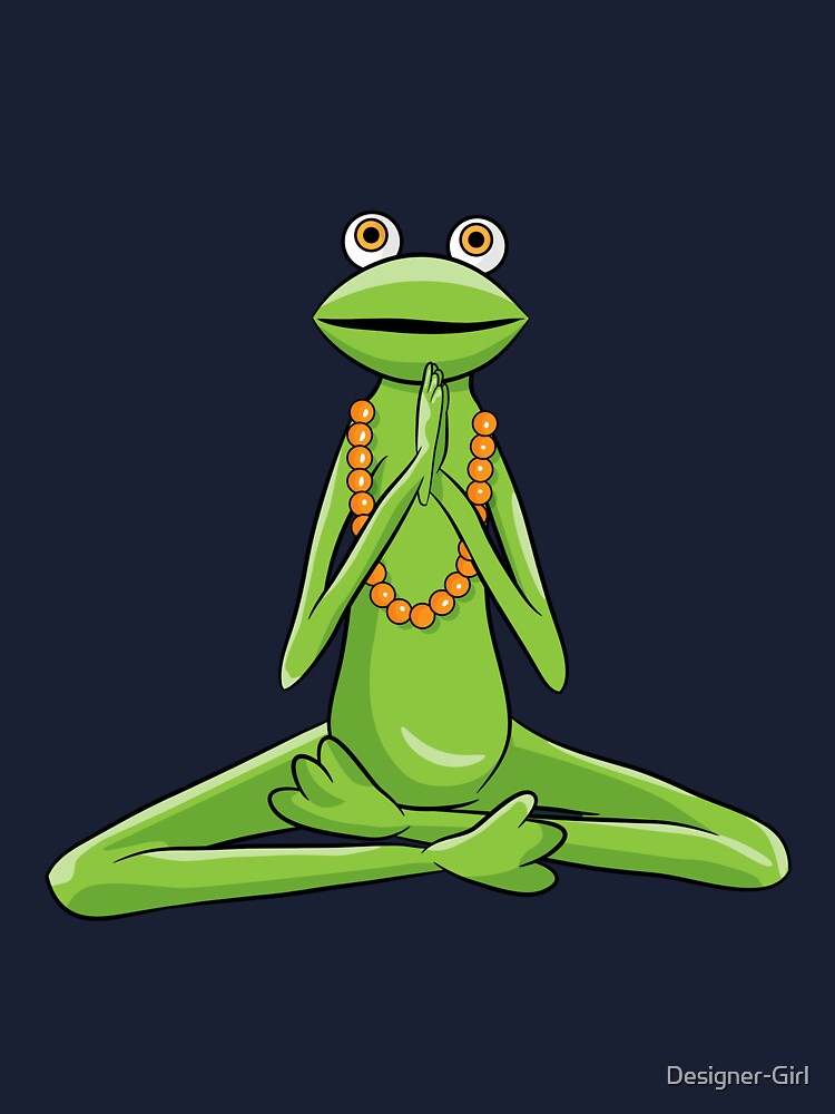 Meditating Yoga Frog, Green Frog, Zen Garden Frog, Yoga Gift