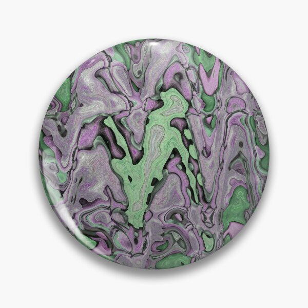 Item preview, Wavy Lines Liquid Abstract Art in Shades of Green Lilac Gray - Hippie Style designed and sold by Beachy.