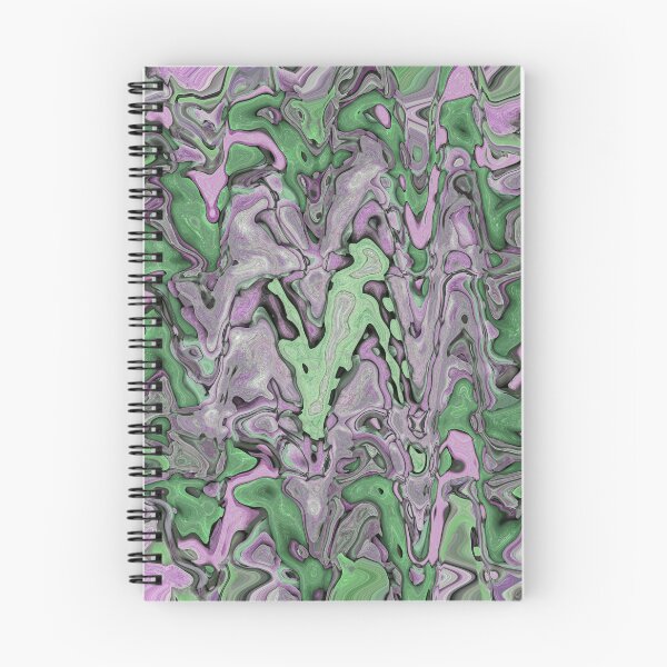 Item preview, Wavy Lines Liquid Abstract Art in Shades of Green Lilac Gray - Hippie Style designed and sold by Beachy.