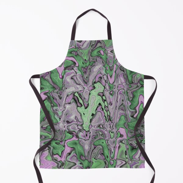 Item preview, Wavy Lines Liquid Abstract Art in Shades of Green Lilac Gray - Hippie Style designed and sold by Beachy.
