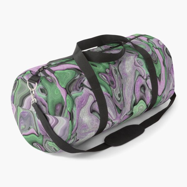 Item preview, Wavy Lines Liquid Abstract Art in Shades of Green Lilac Gray - Hippie Style designed and sold by Beachy.