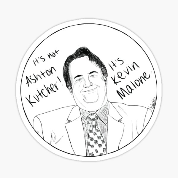 "Kevin Malone Ashton Kutcher" Sticker for Sale by FunkeyMonkey9