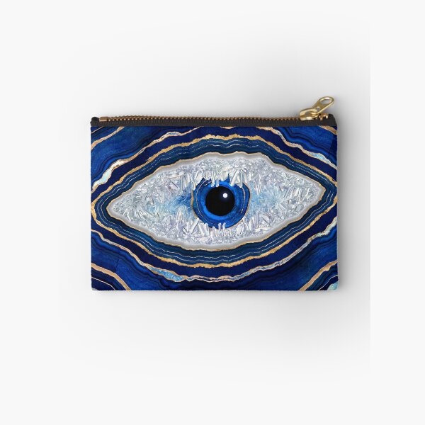 Item preview, Evil Eye Blue Agate Geode Ditital Art designed and sold by k9printart.