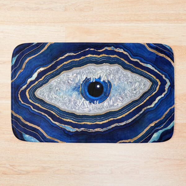 Item preview, Evil Eye Blue Agate Geode Ditital Art designed and sold by k9printart.