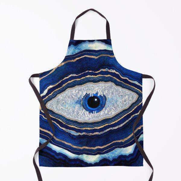 Item preview, Evil Eye Blue Agate Geode Ditital Art designed and sold by k9printart.