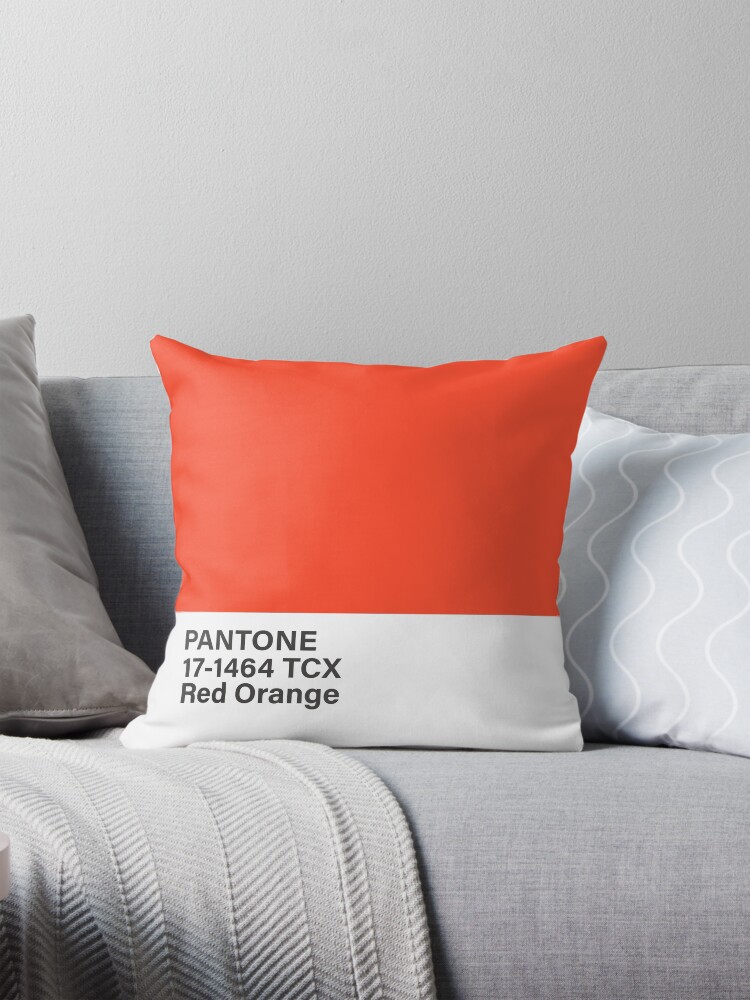 pantone 17 1464 TCX Red Orange Pillow for Sale by princessmi com Redbubble