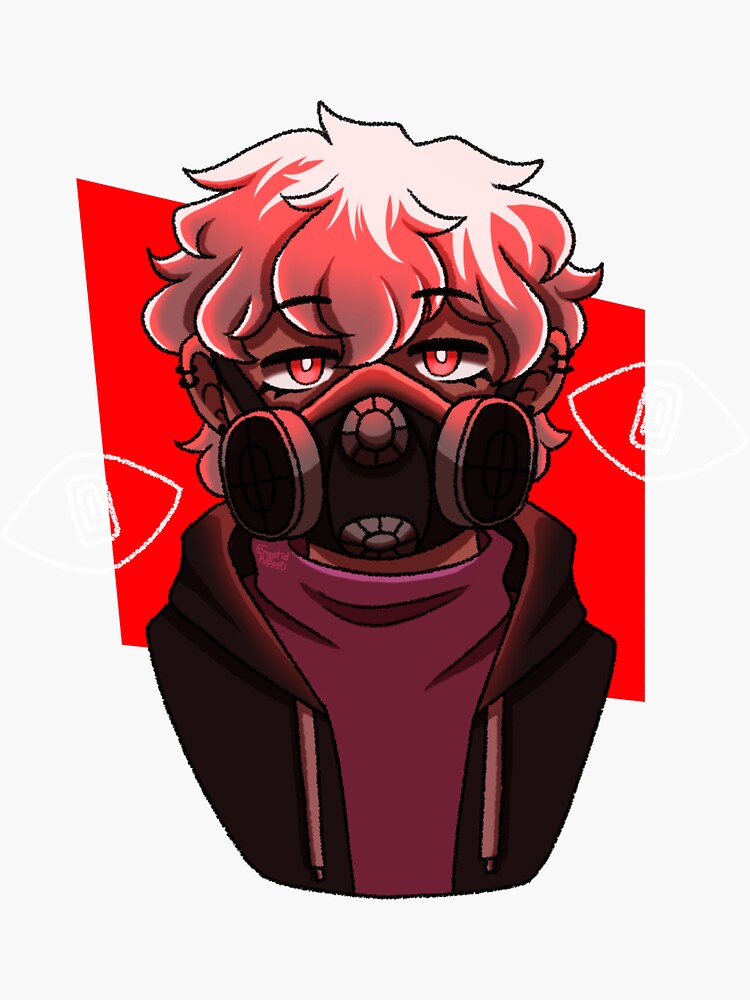 ".flow Gas Mask Effect" Sticker for Sale by CryptidPuppet Redbubble