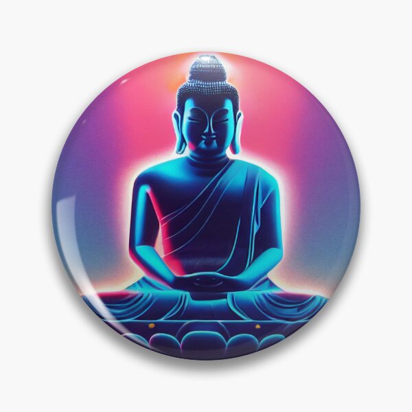 Item preview, Retrowave resplandeciente estatua de Buda, iluminación con estilo designed and sold by ArtificialEye.