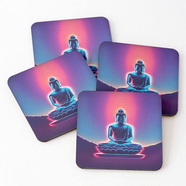 Item preview, Retrowave glowing Buddha Statue, Enlightenment with style designed and sold by ArtificialEye.