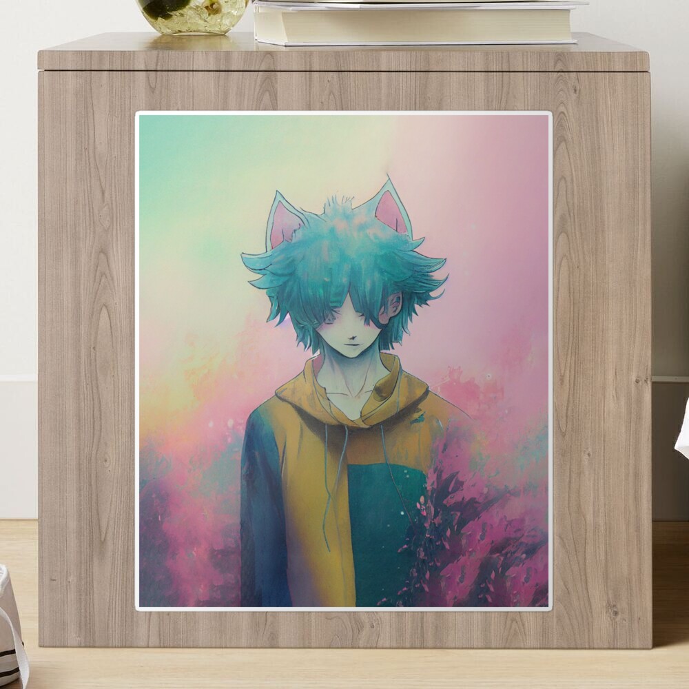 Catboy cute anime pastels for Manga lovers Sticker for Sale by MobiusSpot