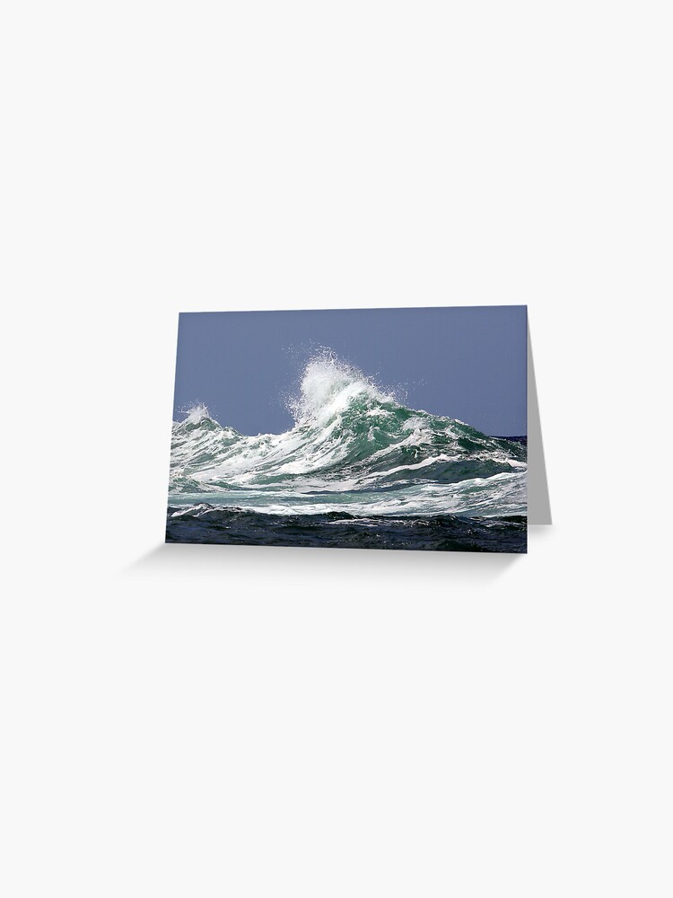 Greeting Card, Wave on a story day designed and sold by Trevor Farrell