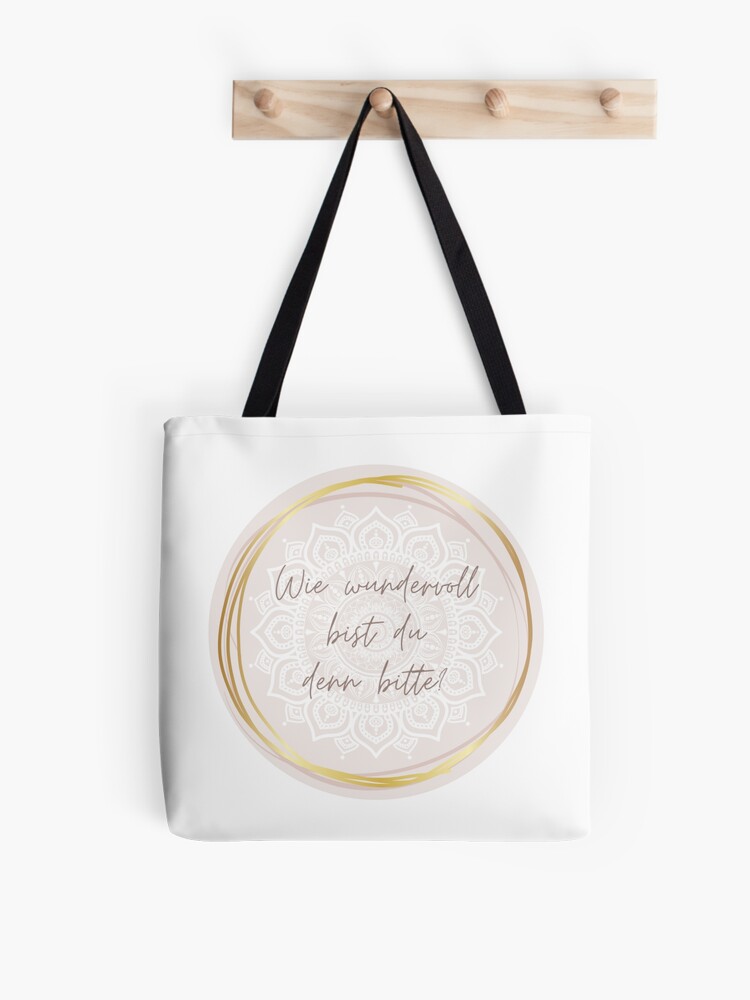 Thumbnail 1 von 2, Stofftasche, Wie wundervoll bist du denn bitte? Mit Mandala. designt und verkauft von LebeundLeuchte.