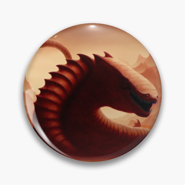 Item preview, Olgoi-Khorkhoi the Mongolian death-worm next to some ruins in the desert designed and sold by BrachiaST.
