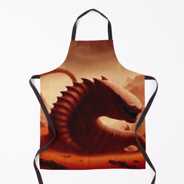 Item preview, Olgoi-Khorkhoi the Mongolian death-worm next to some ruins in the desert designed and sold by BrachiaST.