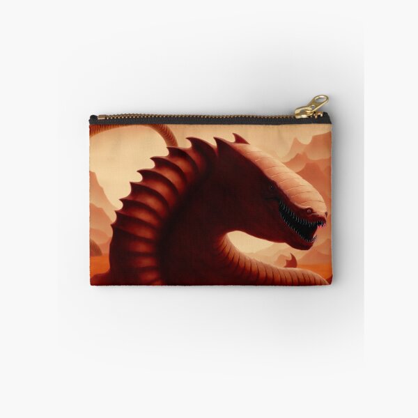 Item preview, Olgoi-Khorkhoi the Mongolian death-worm next to some ruins in the desert designed and sold by BrachiaST.
