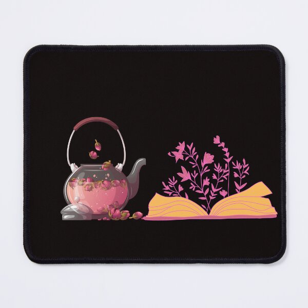 Item preview, flowery books and tea designed and sold by ApurwaArtShop.