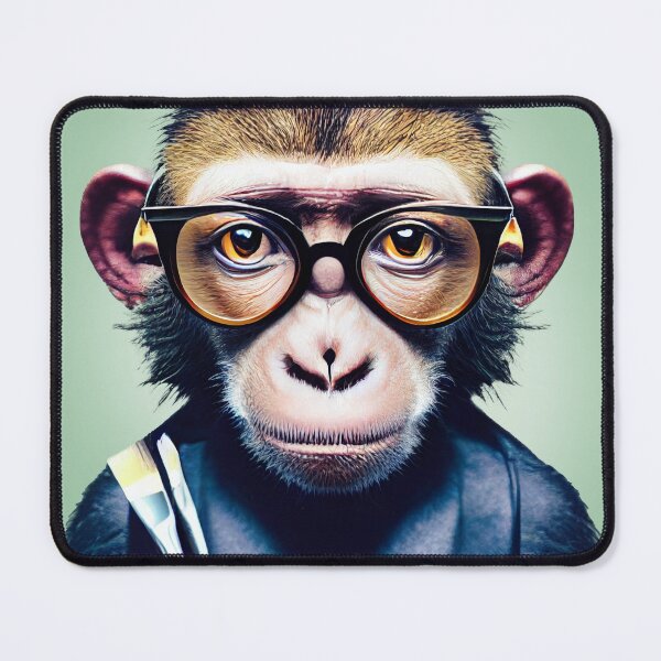 Item preview, Artistic Ape - A Creative Monkey / Chimp with glasses& paint brushes designed and sold by ArtificialEye.