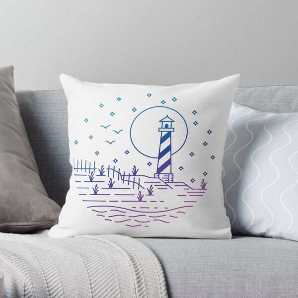 Calm Beach - Cape Hatteras Lighthouse, North Carolina Throw Pillow