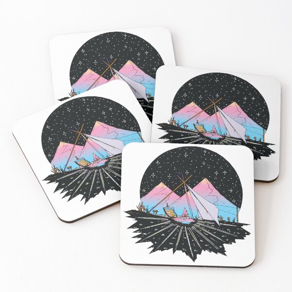 Item preview, camping fire under moon and stars mountains designed and sold by XXgooddeedXX.