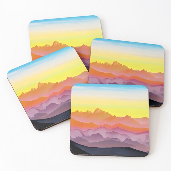 Item preview, glamorous mountain view with minimal retro style painting, nature painting #5 designed and sold by supeart.