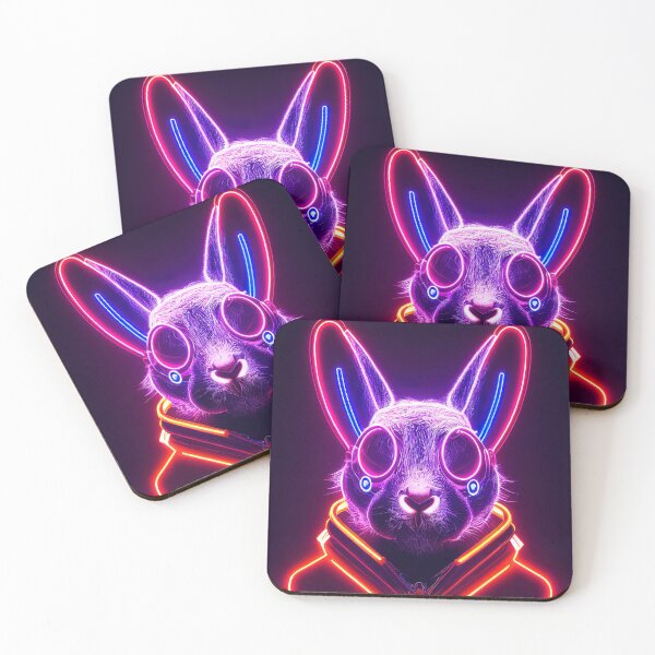 Item preview, Neon party cyberpunk bunny designed and sold by AI1artist.