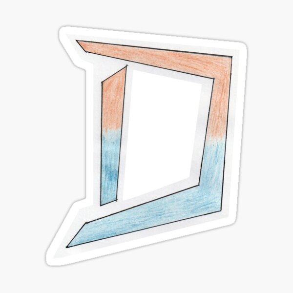 Geometrical Letter D Sticker