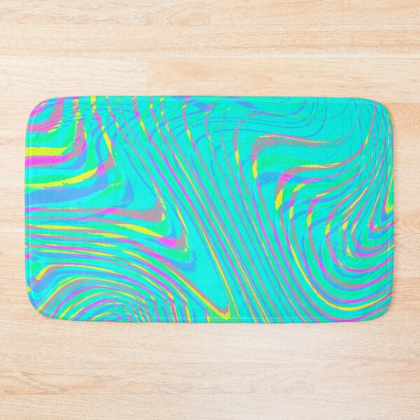 Item preview, Modern Liquid Swirl Abstract Pattern Square Vibrant Neon Blue, Turquoise Multicolor Design designed and sold by theprintedclub.