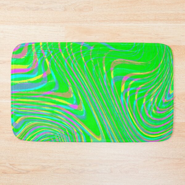 Item preview, Modern Liquid Swirl Abstract Pattern Square Vibrant Neon Green Multicolor Design designed and sold by theprintedclub.
