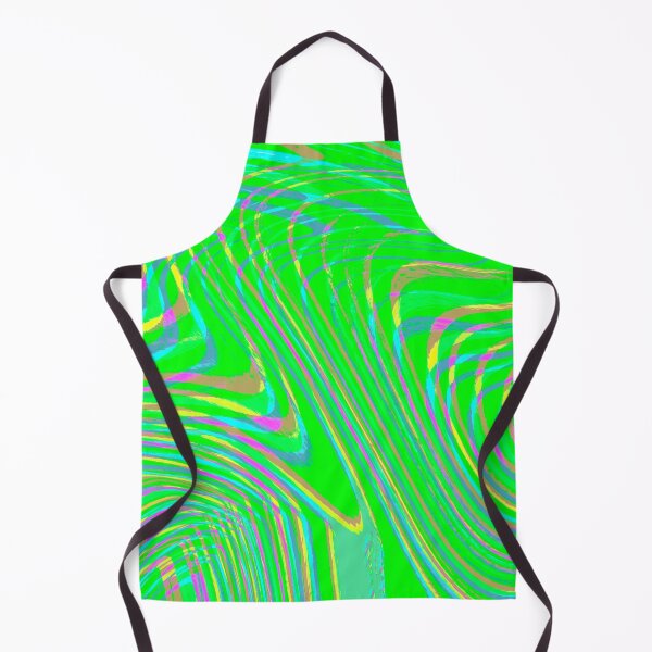 Item preview, Modern Liquid Swirl Abstract Pattern Square Vibrant Neon Green Multicolor Design designed and sold by theprintedclub.