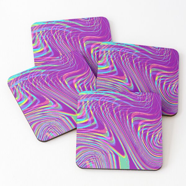 Item preview, Modern Liquid Swirl Abstract Pattern Square Vibrant Neon Purple, Dark purple Multicolor Design designed and sold by theprintedclub.