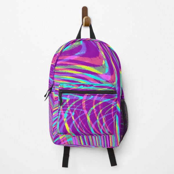 Item preview, Modern Liquid Swirl Abstract Pattern Square Vibrant Neon Purple, Dark purple Multicolor Design designed and sold by theprintedclub.