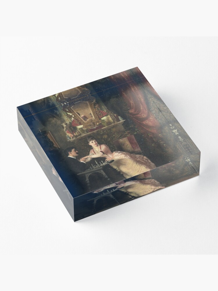Alternate view of The Proposal Oil Painting by Knut Ekwall Acrylic Block