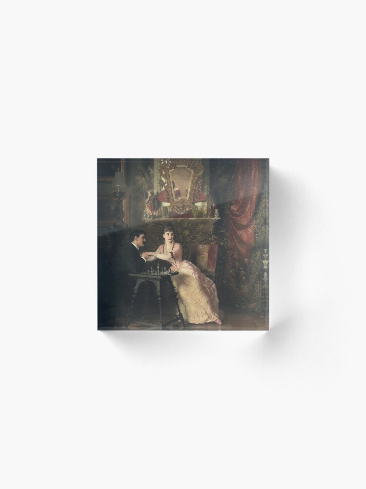 Alternate view of The Proposal Oil Painting by Knut Ekwall Acrylic Block